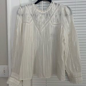 NWT: Zara White Flowy Top